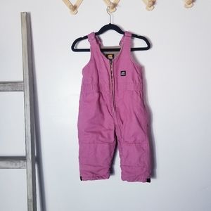 BERNE GIRL'S PINK INSULATED BIB OVERALLS SIZE 24 MONTHS
